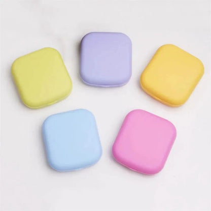 1pcs Mini Square Contact Lens Case with Mirror for Women Colorful Lens Box Eye Container Lovely Travel Kits Badiee Stylez