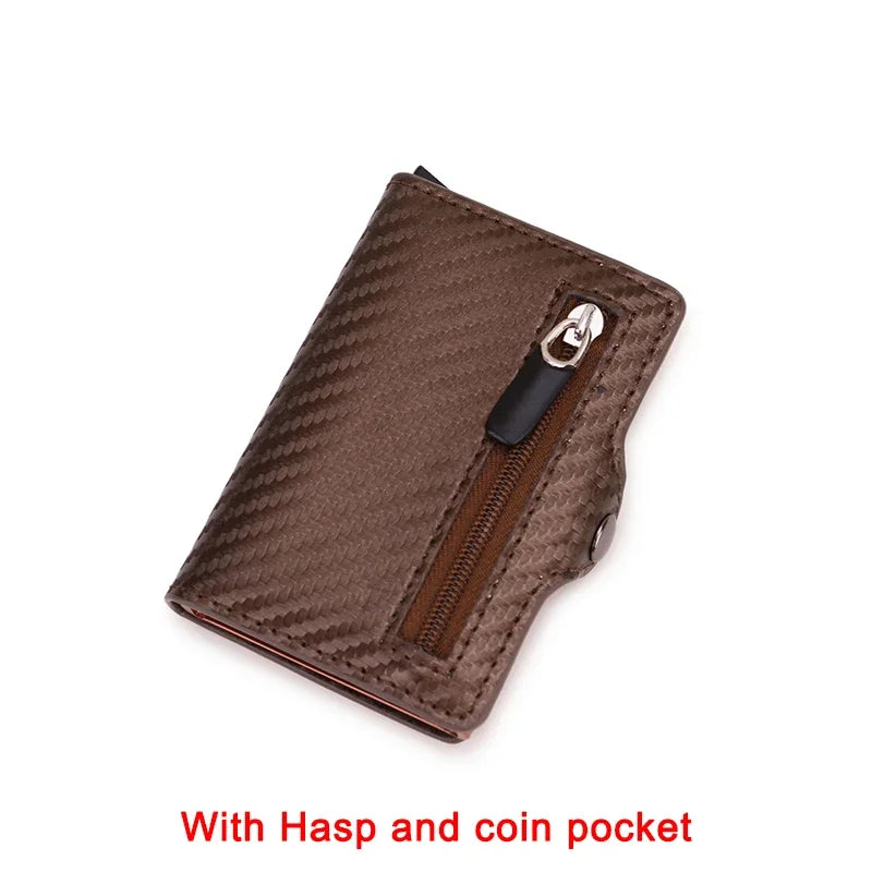 Anti Thief Rfid Credit Card Holder Wallet Men Women Smart Minimalist Wallets Slim Bank Cardholder Case Bag Purse Carteras Choice Carbon Bronze
