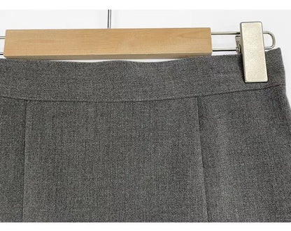 New style Office Women Hip Wrap Skirt Vintage Grey Tight Mini Skirt Korean Fashion High Waist Casual A Line Short Skirt Y2K