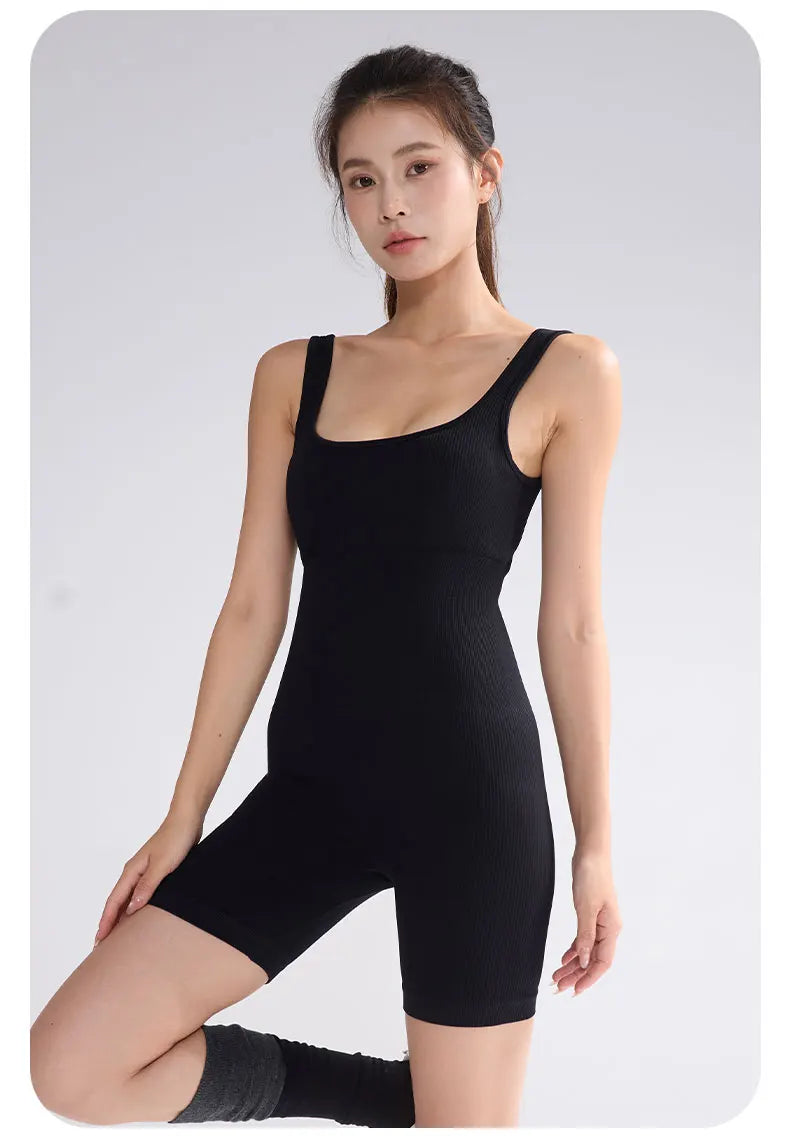 Sports Jumpsuit Yoga Pants with No Awkward Lines Jumpsuit Yoga Suit That Highlights Buttocks Plus Size Fitness Suit Summer Badiee Stylez