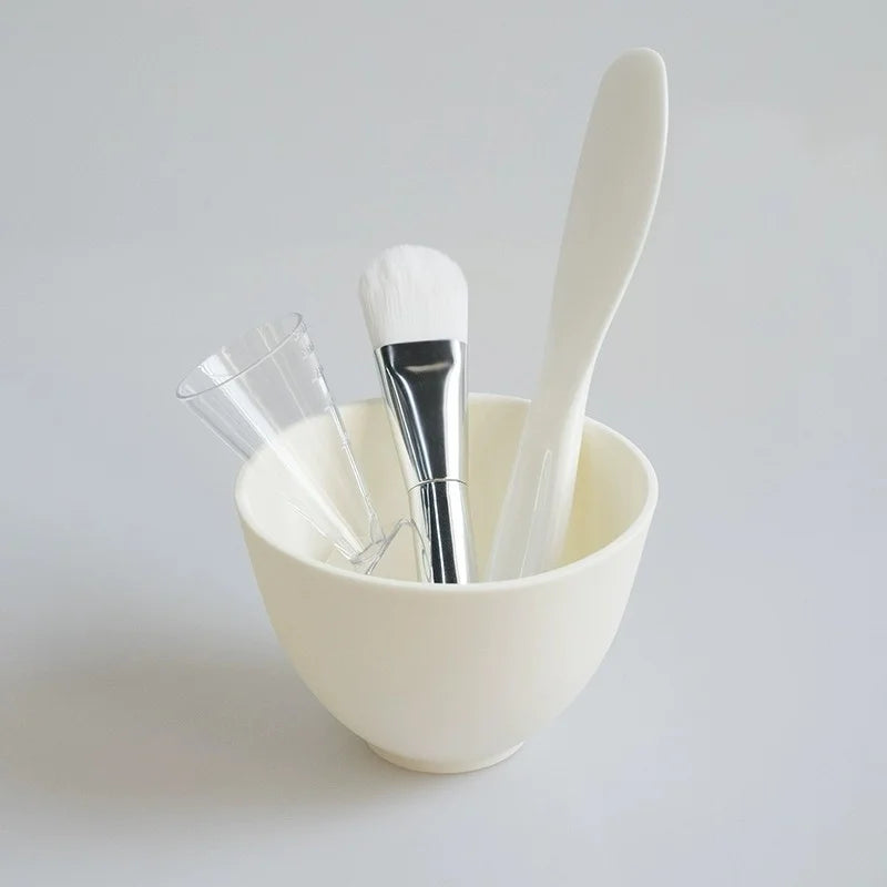 Face Mask Mixing Tools Set Reusable Facial Applicator Spatula Stirring Mask Bowl Spoon Kit Skin Care Beauty Makeup Supplies White Set 1