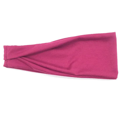 Women Headband Twist Cotton Sport Wide Turban Twisted Knotted Headwrap Girls Hairband Fashion Head Band Hair Accessories Rose Red 10cm-22cm