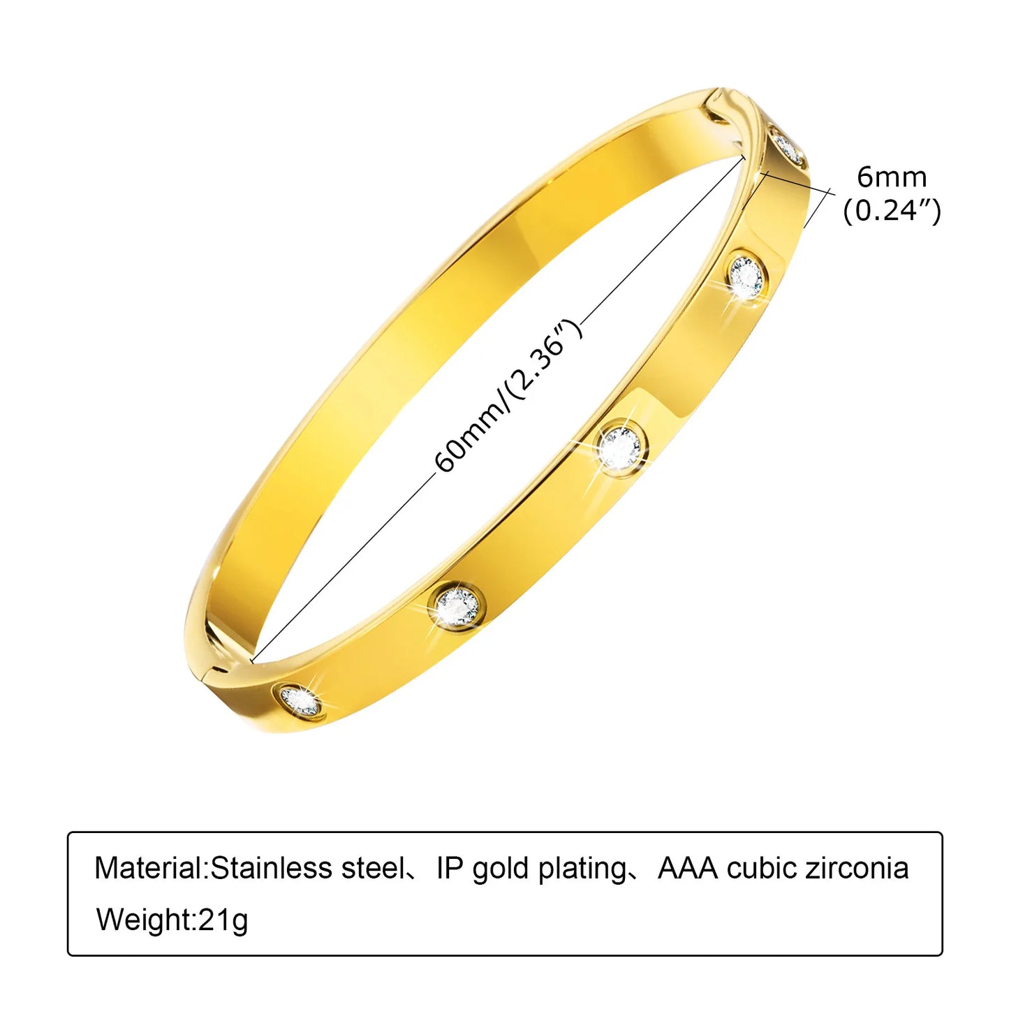 Vnox Love Tennis Chain Bracelets Round Zircon Stone Bangles Set, PVD Stainless Steel Women Jewelry Set Gift for Mom Mothers Day Badiee Stylez