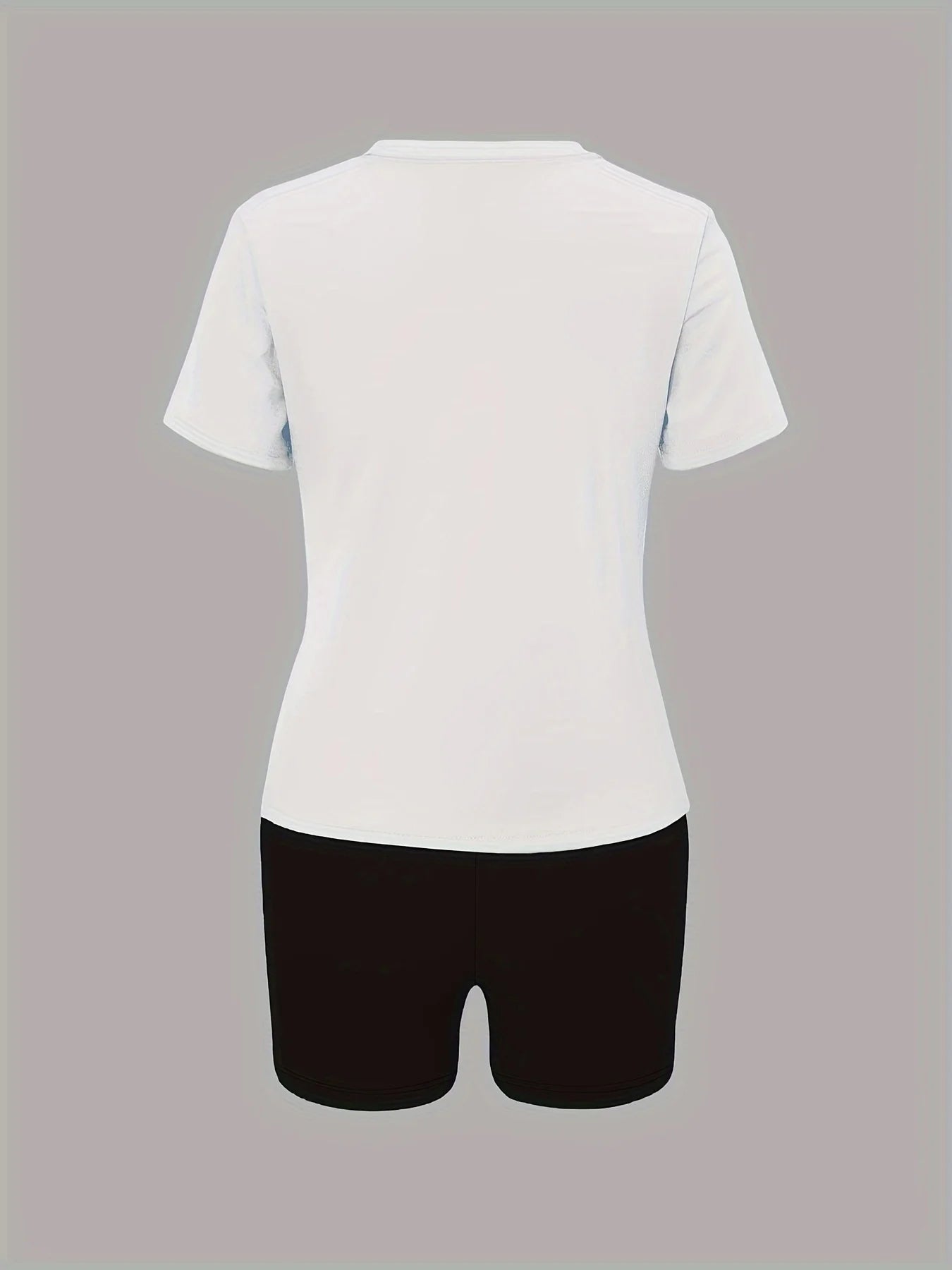 Women's summer casual loose fit large size Leopard Lips print round neck short sleeved T-shirt+shorts two-piece set