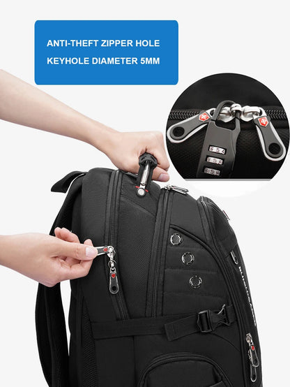 Waterproof 15.6/17.3 Inch Laptop Backpack Men USB Charging Swiss Backpack Travel Women Rucksack Male Vintage School Bag Mochila