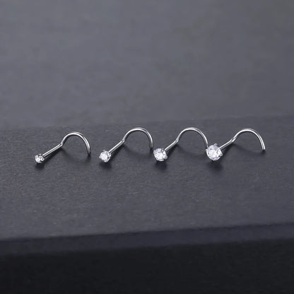 1PC Titanium 18G /20G 1.5/2/2.5/3mm Zircon Gem Nose Stud Piercing Screw Prong CZ Nostril Earring Nariz Piercings Sexy Jewelry Badiee Stylez