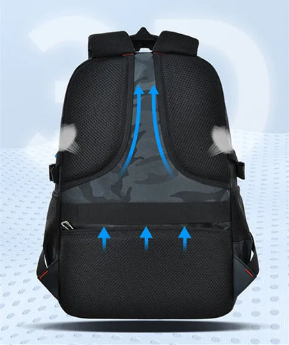 2025 new camouflage backpack for boys High capacity school bag for junior high school students Outdoor travel backpack for men