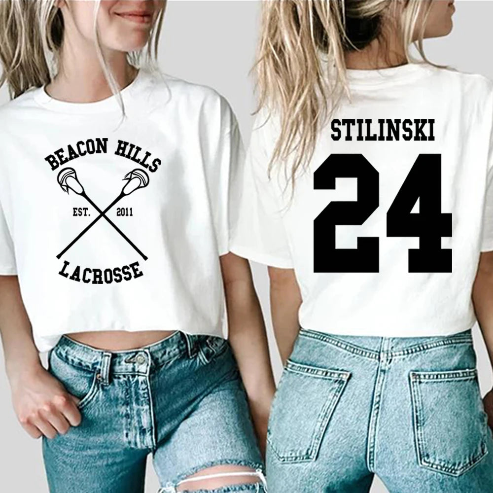 Teen Wolf Shirt STILINSKI 24 LAHEY 14 MCCALL 11 Fashion Print Tees The Original Beef of Chicagoland Shirt Harajuku Y2k 90s Tops White