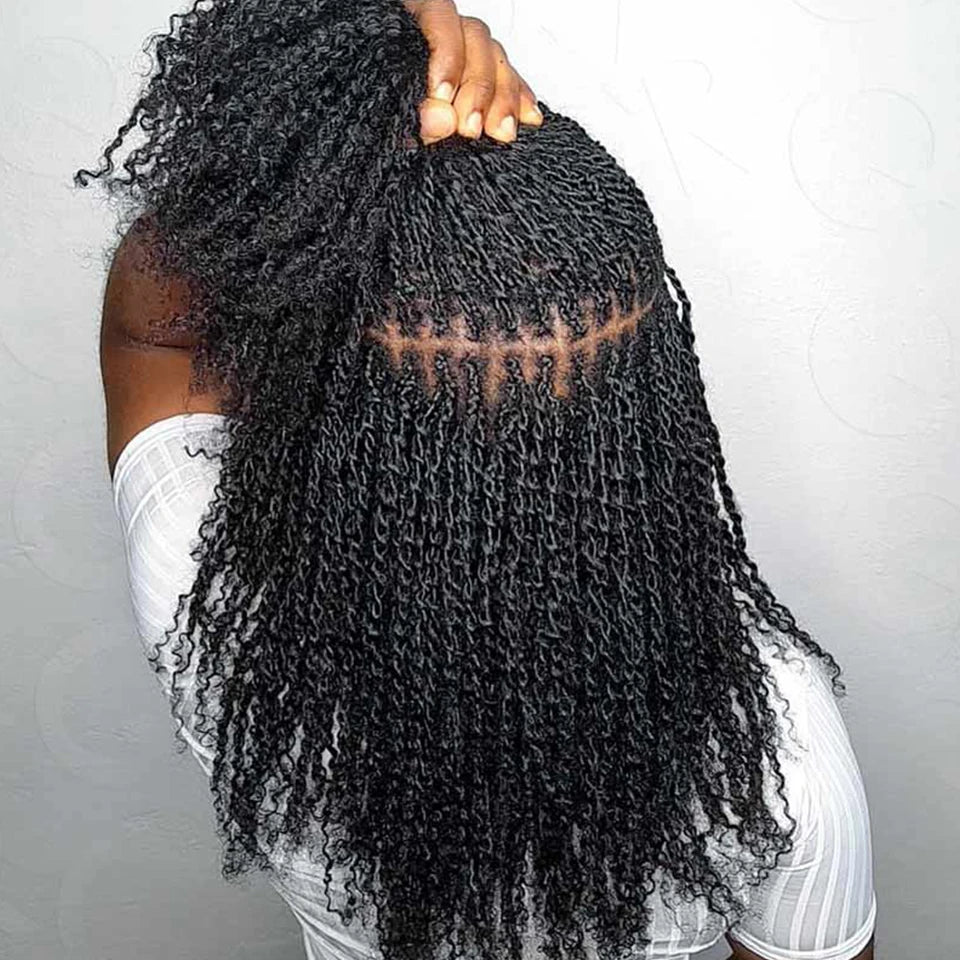 Afro Kinky Bulk Human Hair Extensions QVR US Local Shipping Natural Black/Brown Lightweight For Braiding Styling Everyday Wear