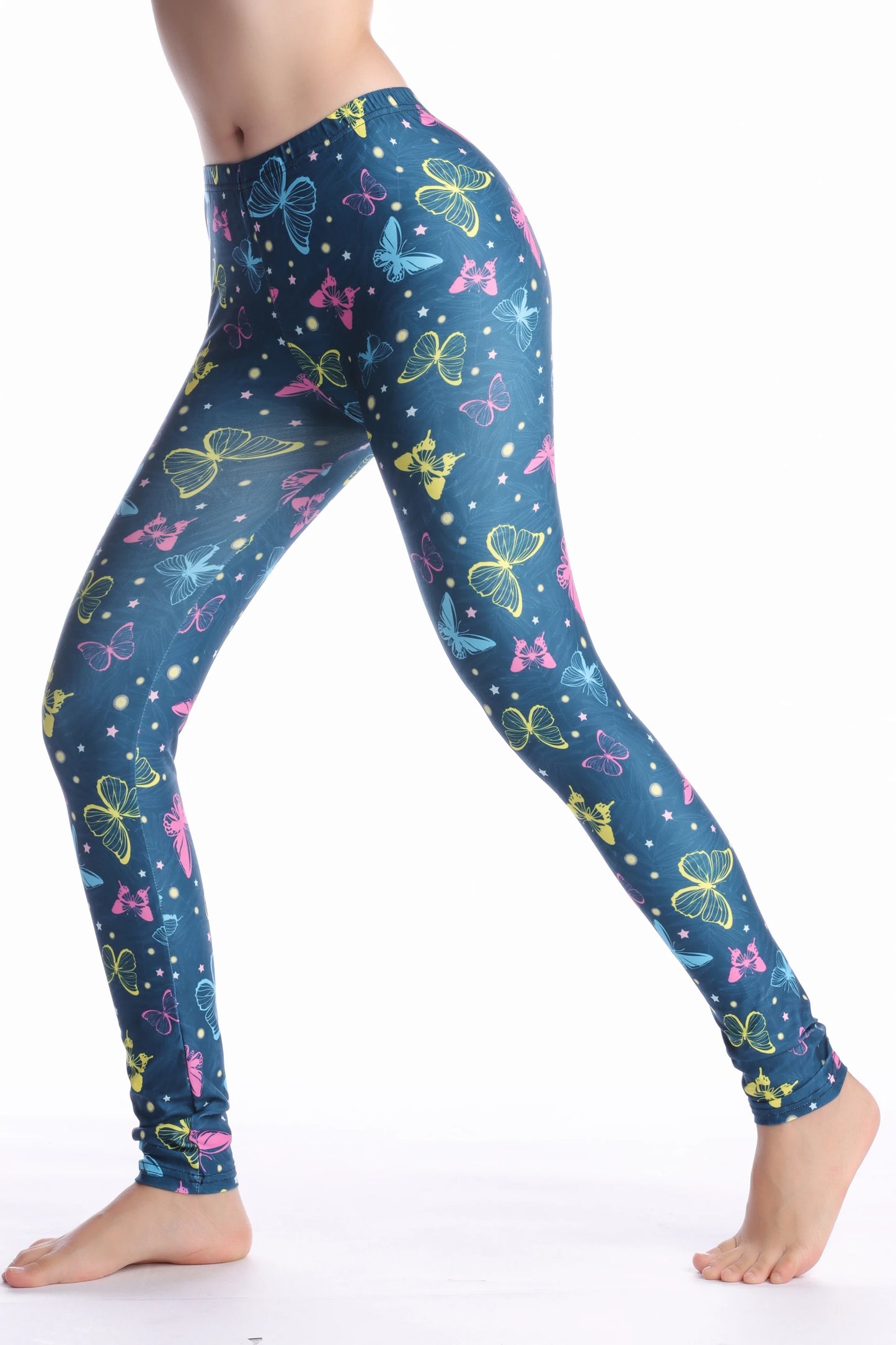 Women Leggings High Waist Cartoon Comic Beauty Print Trousers Soft Female Casual Elastic Pant