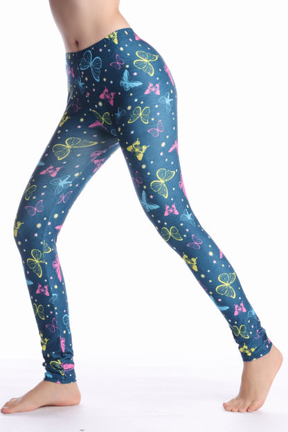 Women Leggings High Waist Cartoon Comic Beauty Print Trousers Soft Female Casual Elastic Pant