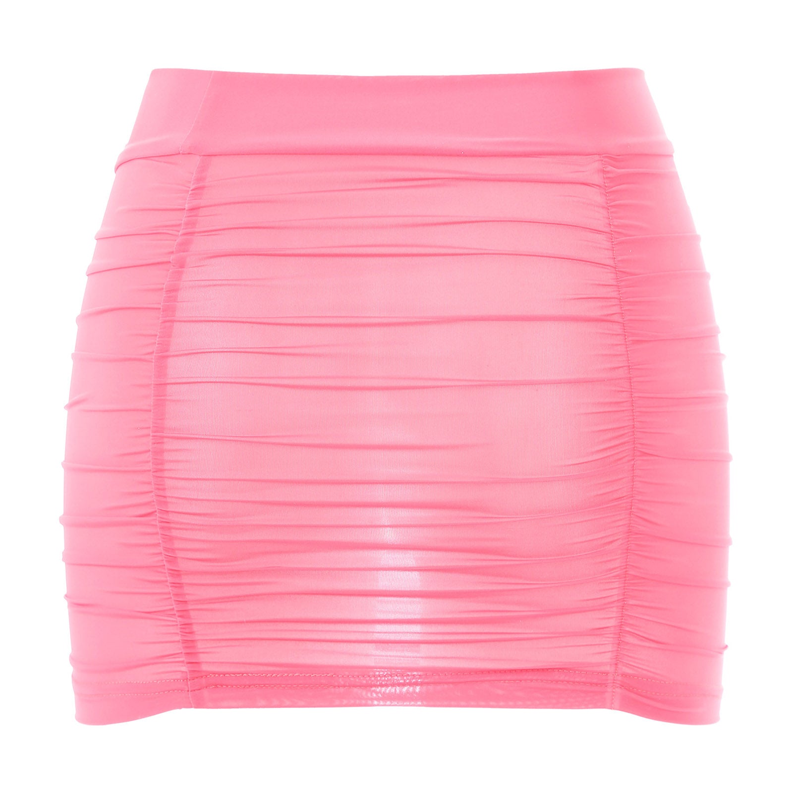 Womens Sexy Bodycon Mini Skirt Ruched Elastic Bands Semi-Sheer Skirt Hip Wrap Lingerie Nightwear Pencil Pole Skirt for Nightclub