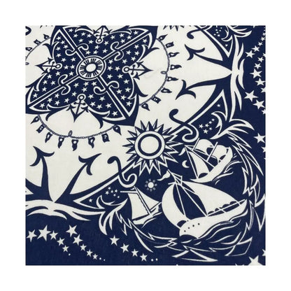 Popular Hip Hop Navy Blue Cashew Flower Bandana Men Women Outdoor Headbands Hair Band Wrist Wrap Amoeba Scarves Hair Accessories