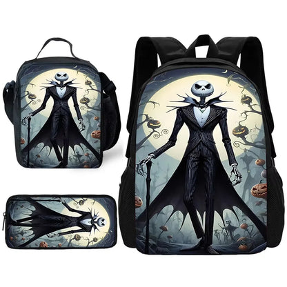 The Nightmare Before Christmas Child School Backpack with Lunch Bags ,Pencil Bags ,School Bags for Boys Girls Best Gift XHOO1-TZ-079-A4