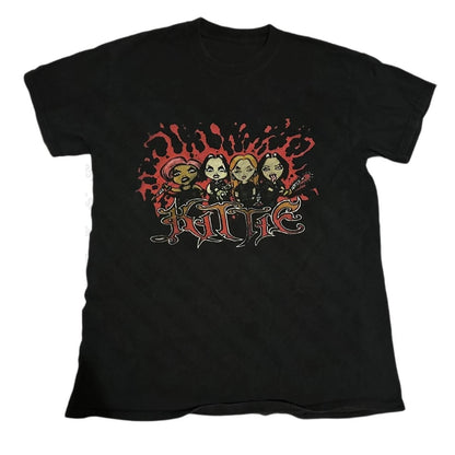 Kawaii Clothing Female Grunge Clothes Y2k Tops Woman T-shirts Goth Summer Clothes Women 2024 Women's Cropped Graphic Tees Y2k black