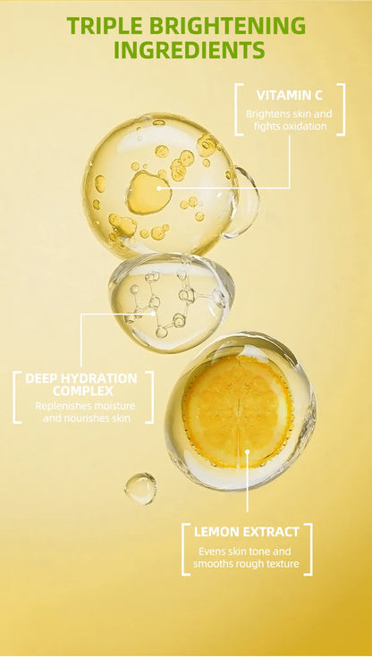 Lemon VC Facial Serum Brightens Skin Tone Fades Acne Marks Evens Complexion 50x Vitamin C Whitening Essence for Radiant Glow