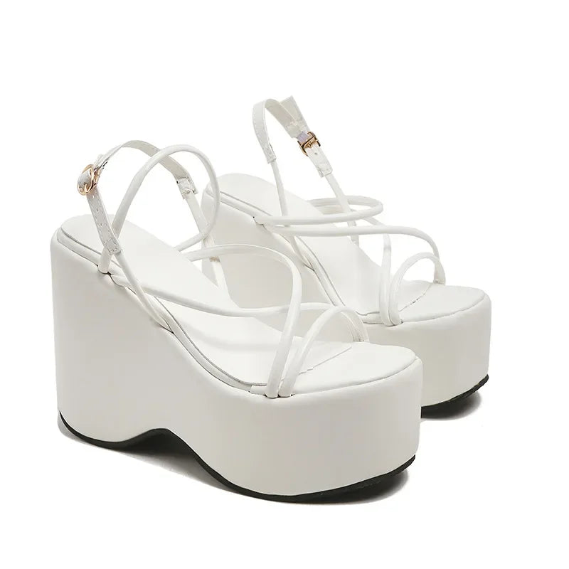 2025 Platform Brand Design Woman's Sexy Sandals Shoes Punk Wedges High Heels Comfy Leisure Woman Shoes Designer Sandalias