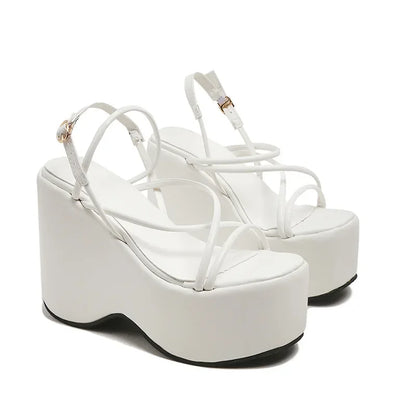 2025 Platform Brand Design Woman's Sexy Sandals Shoes Punk Wedges High Heels Comfy Leisure Woman Shoes Designer Sandalias