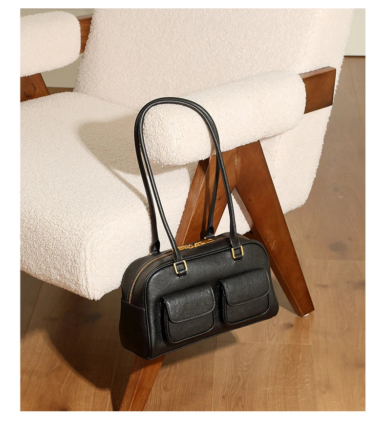 Hifashion Luxury Genuine Leather Underarm Shoulder Bags For Women 2025 Trend Designer Pillow Satchel Tote Office Ladies Handbags