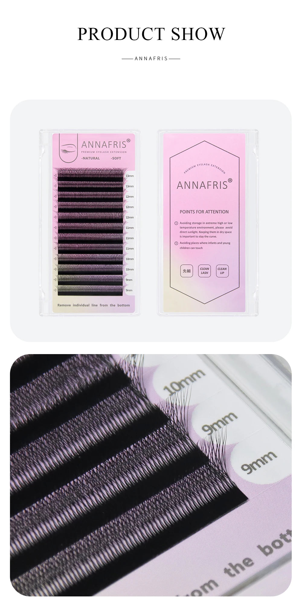 ANNAFRIS W Shape 6D Volume Eyelash Extension False Mink Soft Natural Premade Fans Lash 6D W Shaped Easy Faning Eyelashes