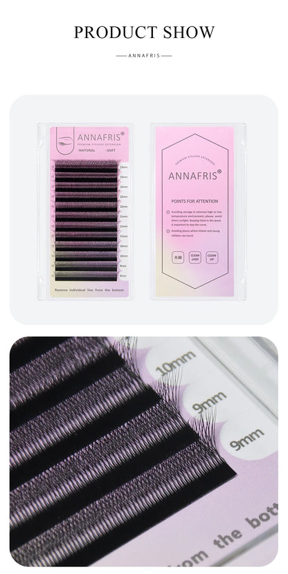 ANNAFRIS W Shape 6D Volume Eyelash Extension False Mink Soft Natural Premade Fans Lash 6D W Shaped Easy Faning Eyelashes