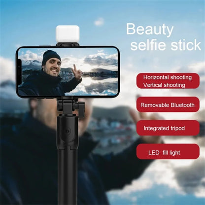 Portable Bluetooth Selfie Stick Tripod Holder with Remote Shutter Fill Light Extendable Wireless Remote Retractable Phone Stand Badiee Stylez