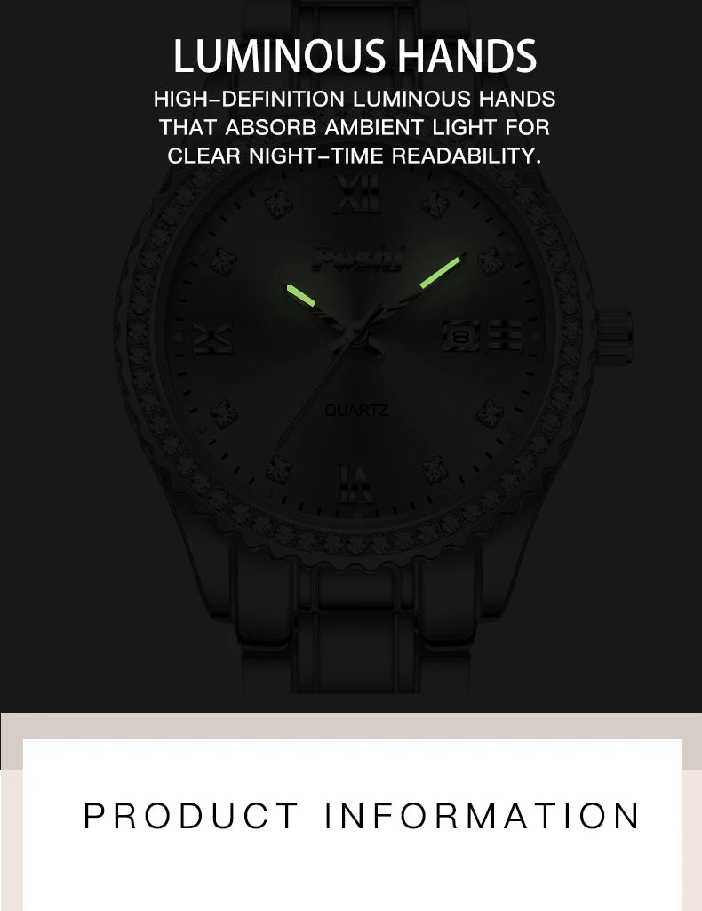 POSHI 990 Fashion Women Watch Elegant Business Quartz Wristwatch Lady Casuan Dress Watches With Date Display Original Clock