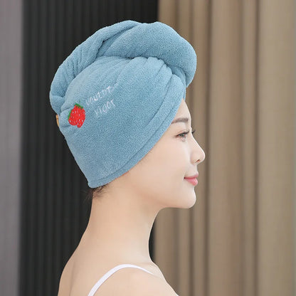 1pc Quickly Dry Hair Hat Super Absorbent Soft Bathroom Women Head Towels Girls Cute Hair Towel Hair Dry Wrap Bonnets Badiee Stylez
