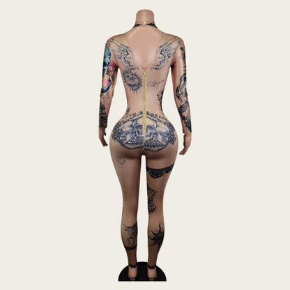 Fashion Women Nude Costume Naked Sexy Jumpsuit Nightclub Party Prom Club Bodysuit Stage Wear Dancer Singer Performance Clothing Badiee Stylez