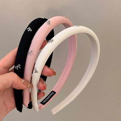 1pc/3pcs butterfly tie headband simple solid color fabric sponge head buckle headband accessory MULTI