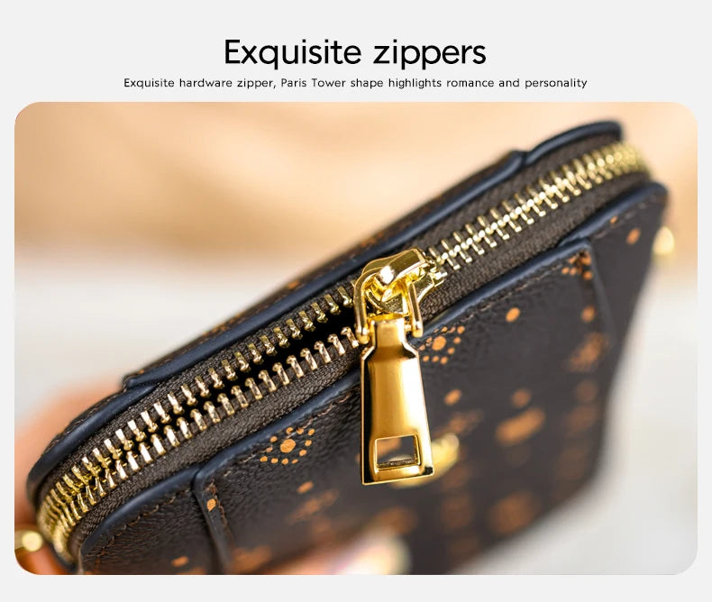 FOXER Woman Small Monogram Cellphone Bag Vintage Shoulder Bag Girl Mini Crossbody Bag PVC Lady Messenger Bag Gift for Wife,Lover