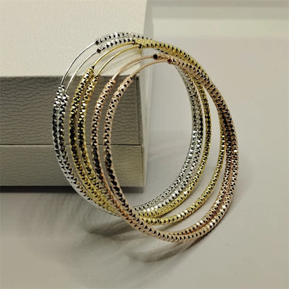 Senlissi - New Fashion 18k Gold Plated 925 Sterling Silver Women's Hoop Earrings 2.0mm Fashion Earring Rose Gold Cерьги Kольца 0