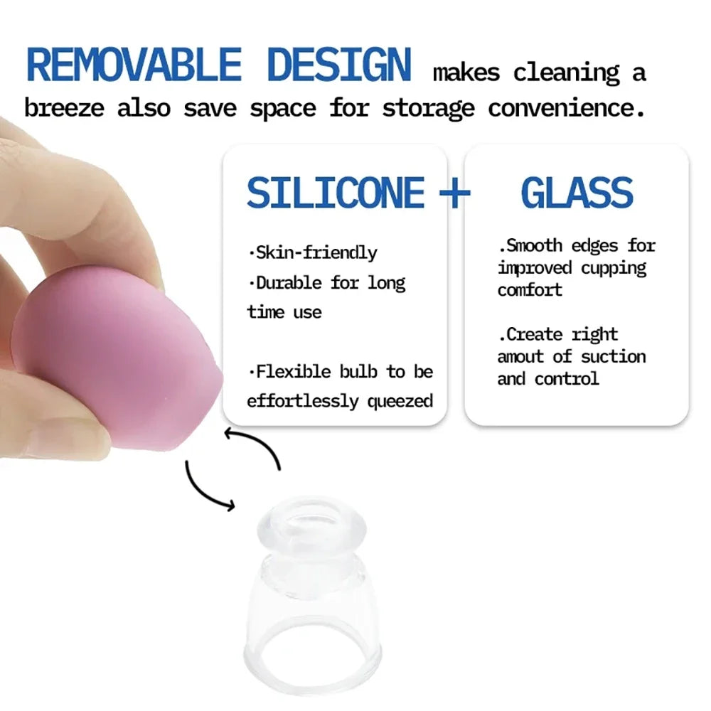 Silicone Face Massager Vacuum Eye Skin Face Lifting Facial Cups Anti Cellulite Jar Anti-Wrinkle Cupping Therapy Beauty Tool