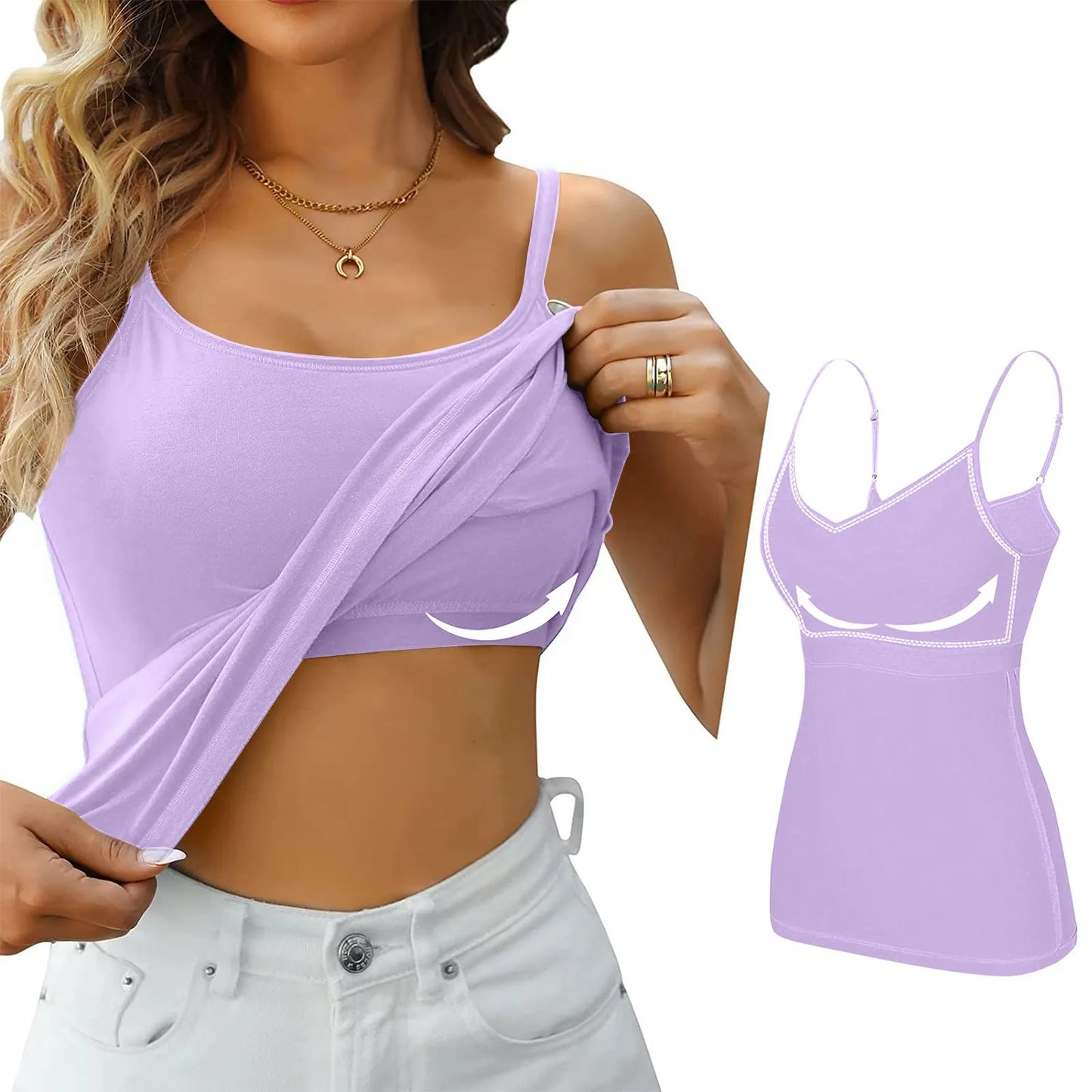 Summer Female Tanks With Chest Pad Basic Solid Sleeveless T shirts Women Slim Halter Neck Off-shoulder Camisole Tops Tees Light Purple