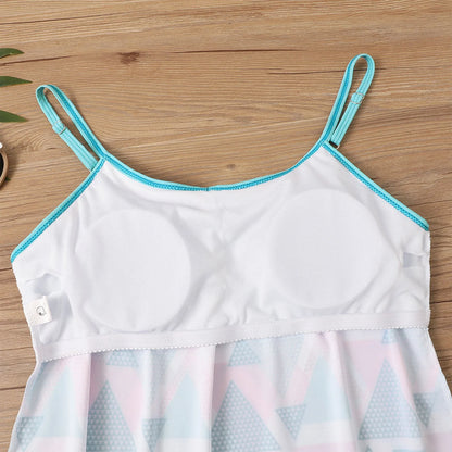 Plus size women's split swimsuit sexy slim printed sling bikini swimwear beach conservative swimsuits two-piece set beachwear