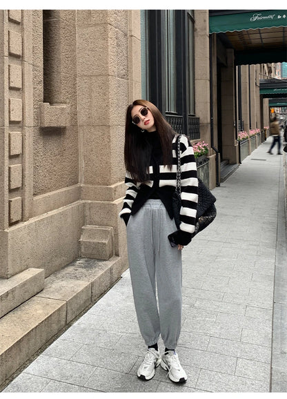 AOSSVIAO Knitted Casual Cardigan 2025 Autumn Winter Elegance Solid Color V-neck Sweater Unique and Niche Slim Fit Tops Badiee Stylez