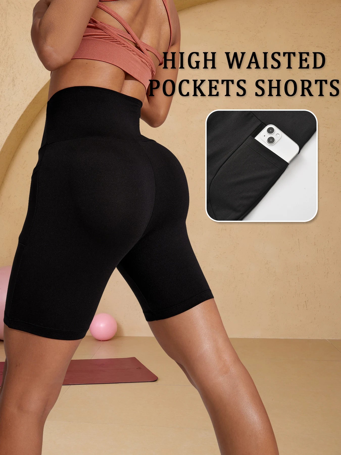 Plus Size High Waisted Biker Shorts For Women With Pockets Super Soft Tummy Control No See Through Workout Running Yoga Badiee Stylez