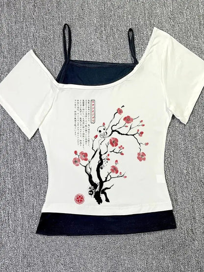 Beautiful Flower pattern Print vest Women Crop top Casual fashion Tops cute Comfortable sexy Female Clothes Sweet Girl Baby Top