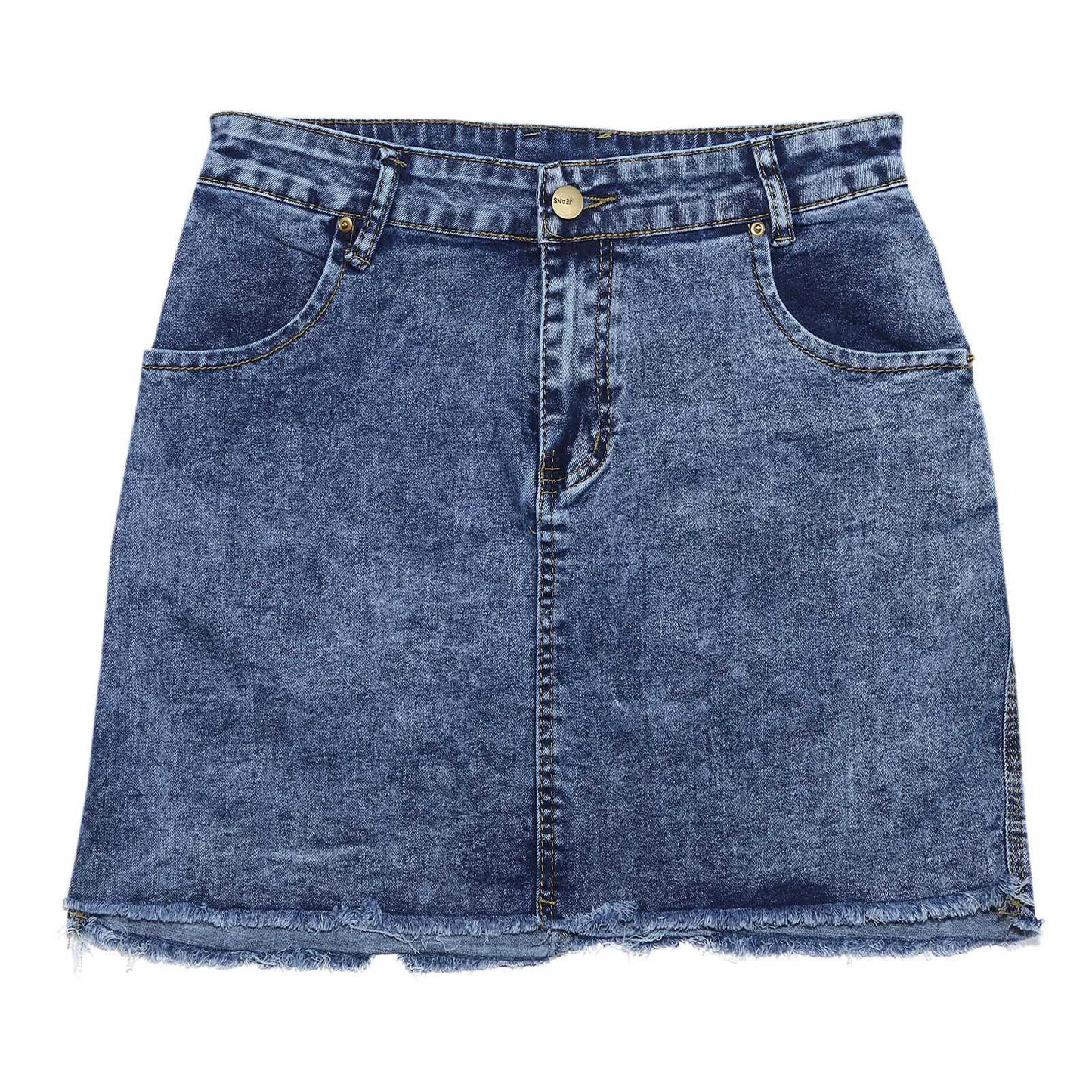 Mini Skirt Women's Wash Mini Female Short Skirts Summer Women's Sexy Denim Skirt Skirts for Women Knee Length Casual Dark Blue