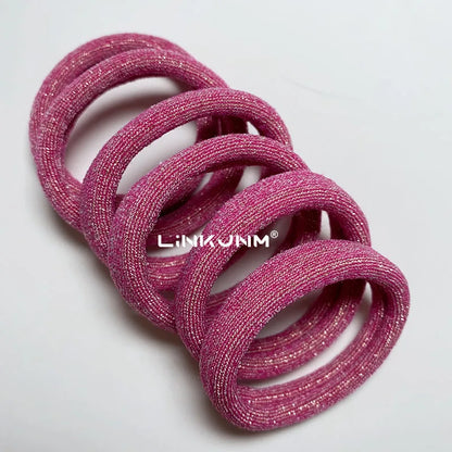 6PCS Women Glitter Hair Scrunchies Girls Elastic Hair Rubber Bands Hair Holder/Gum Hair Accessories Ponytail Hair Holders Badiee Stylez