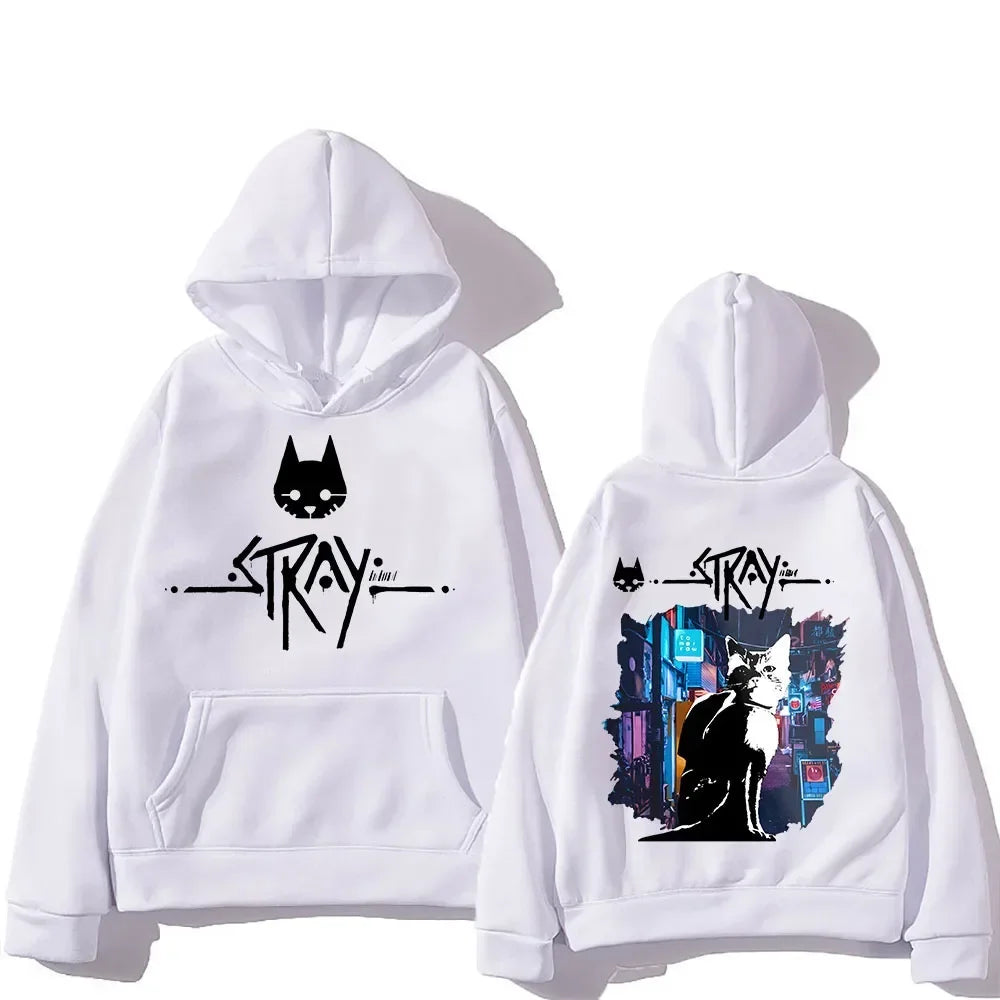Fashion Women Men Hoodie Stray Cat Cotton Sweatshirt Game Print Pullover Hoodie Female Clothing Streetwear Top Gift Plus size