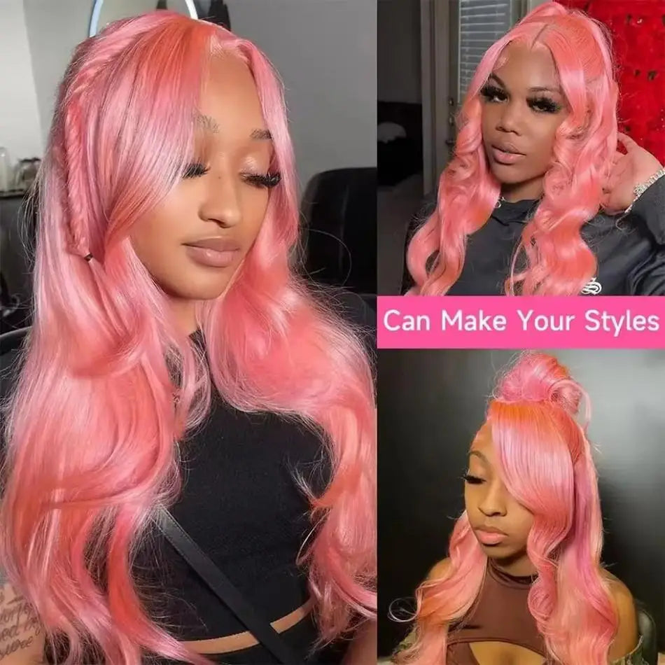 Loose Body Wave Light Pink Lace Front Wig Human Hair 13X6 Hd Lace Frontal 613 Colored Wig 13X4 Brazilian Pre Plucked Wig 36 Inch Badiee Stylez