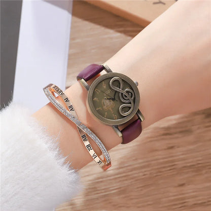 Vintage Women Watches Personalized Music 3D Style Leather Band Ladies Dress Waches Casual Outdoor Wristwatch Relogio Feminino