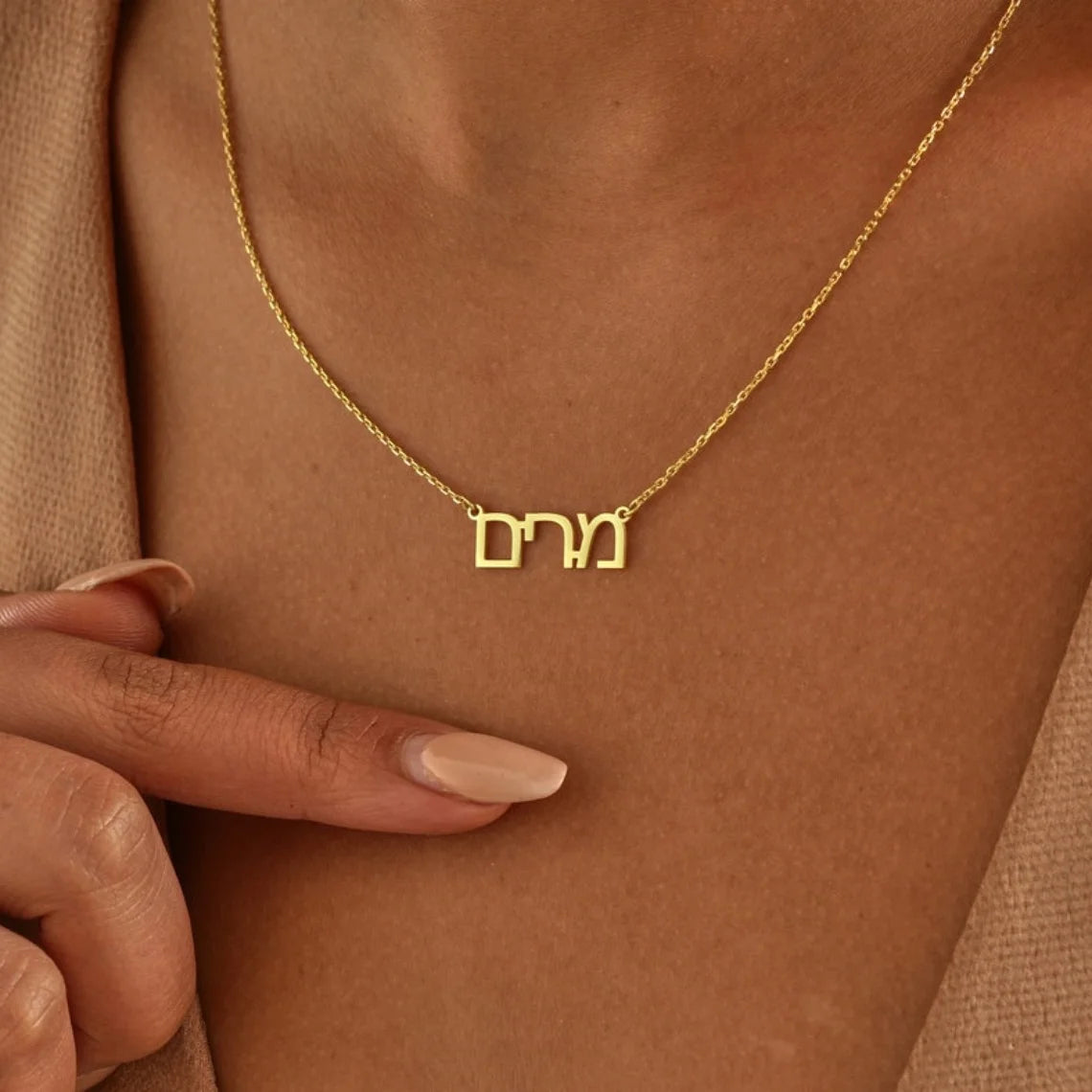 Custom Hebrew Name Necklaces For Women Personalized Hebrew Pendant Name Necklace Stainless Steel Chain Christmas Jewelry Bff Badiee Stylez
