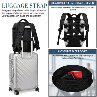 Geestock ryanair 40x25x20 Aircraft Backpack Multifunctional Travel Backpack CarryOn Cabin Luggage Waterproof 14" Laptop Backpack