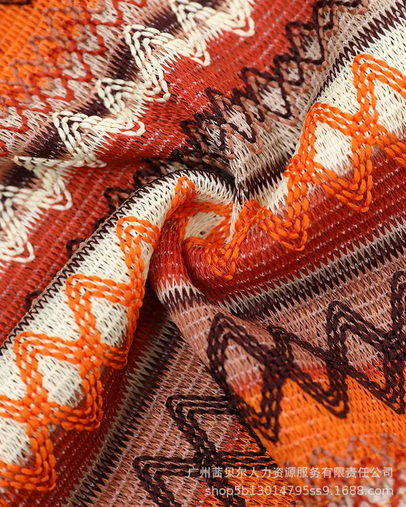 Geometric Patttern Halter Top & Drawstring Shorts Set Sleeveless Tank Top High Waist Shorts Pants 2pcs Clothes Set