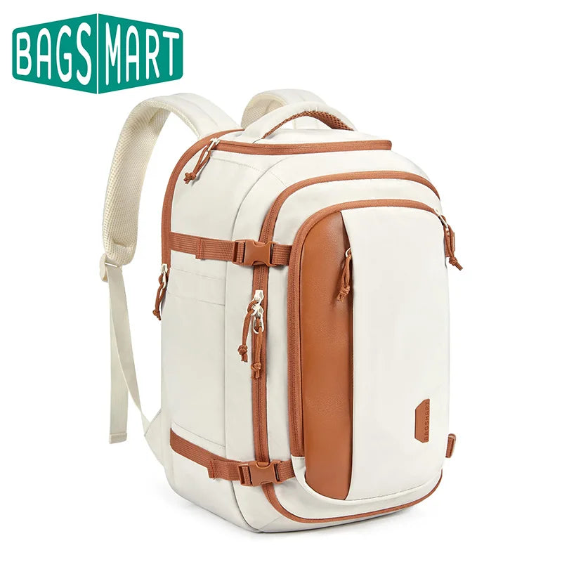 BAGSMART Travel Backpack Flight Approved 30L Lightweight Backpack for Men Women Waterproof Travel Bag with USB Charging Port