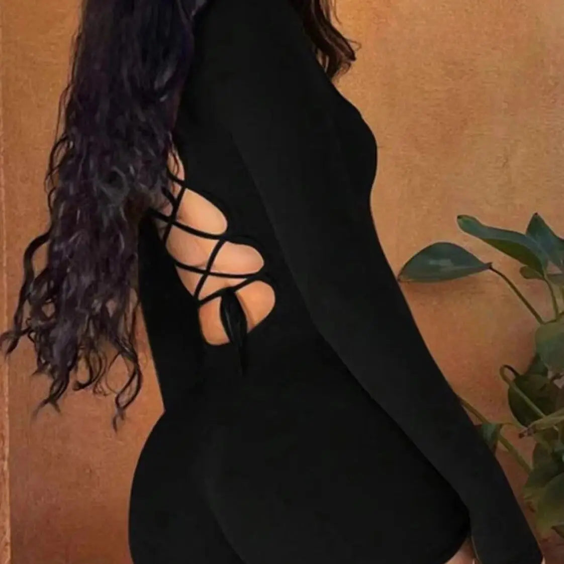 Europe and the United States Spice Girls wind bag hip pants female tether backless sexy hollow out tight pants female