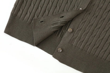 AS AW25 new design knitting cable cardigan + ribbing mockneck dress maxi length match for lady wear