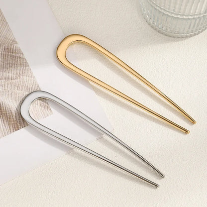 2Pcs French Pins Hair Pins 5.5 Inch Metal U-Shaped Hair Clip Hair Vintage French Twist Hair Pin for Women Girls Hairstyle Gifts Badiee Stylez